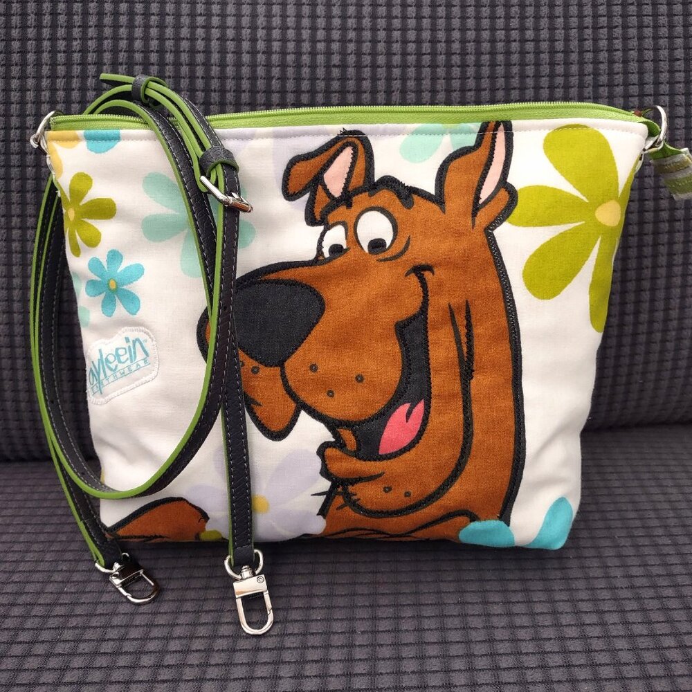 SOLD: 11" Soft Upcycled Scooby Doo Cross Body Bag Purse Handmade OOAK Reworked